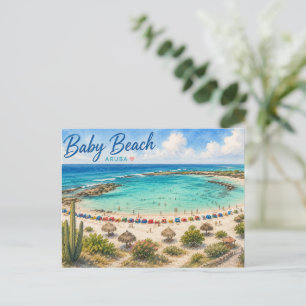Baby Beach Aruba Karibik Reise Souvenir Postkarte