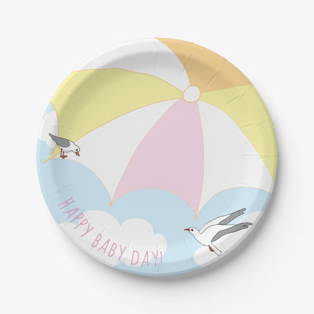 Baby Beach Ball Paper Plate Pappteller (Vorderseite)