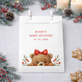 Baby Bear And Rowan Berries Baby Shower Geschenktütchen