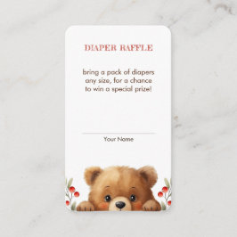 Baby Bear And Rowan Berries Diaper Raffle Begleitkarte