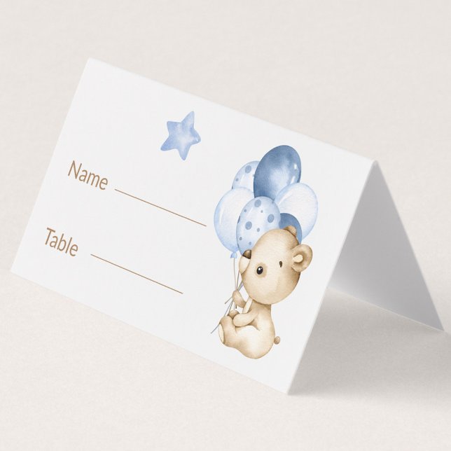 Baby Bear Baby Boy Baby shower Cartes de table (Créateur téléchargé)