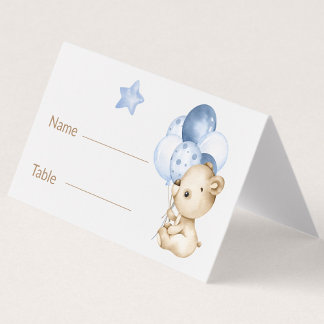 Baby Bear Baby Boy Babydusche Tischkarten