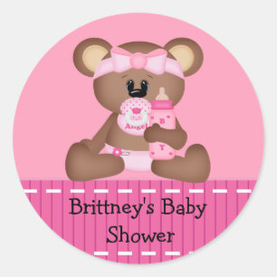Baby Bear Babyduschenaufkleber Runder Aufkleber