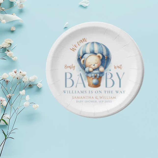 Baby Bear Blue Balloon Ride Pappteller (Von Creator hochgeladen)
