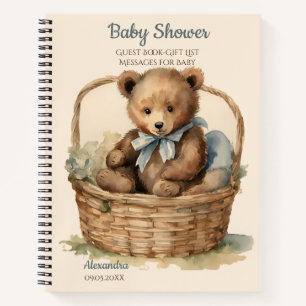 Baby Bear Boy Baby Shooting Gästeliste Notizbuch