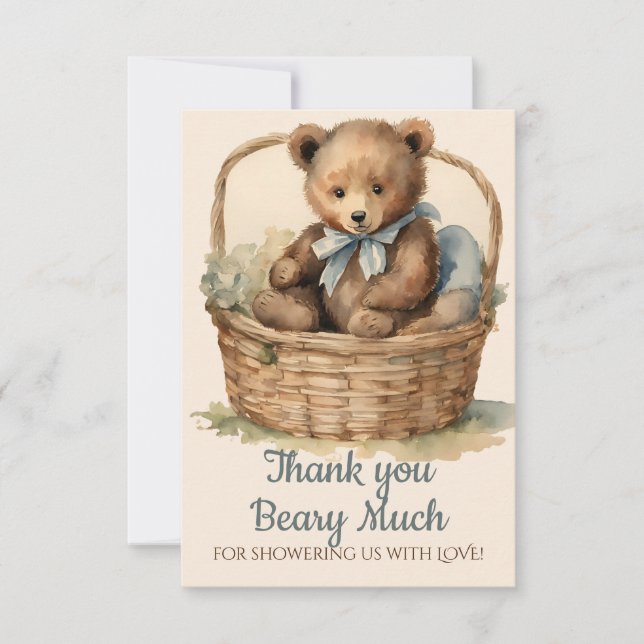 Baby Bear Cub Boys Babydusche Danke (Vorderseite)