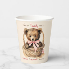 Baby Bear Cub Girl Babydusche Pappbecher