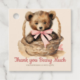 Baby Bear Cub Girls Babydusche Danke Geschenkanhänger