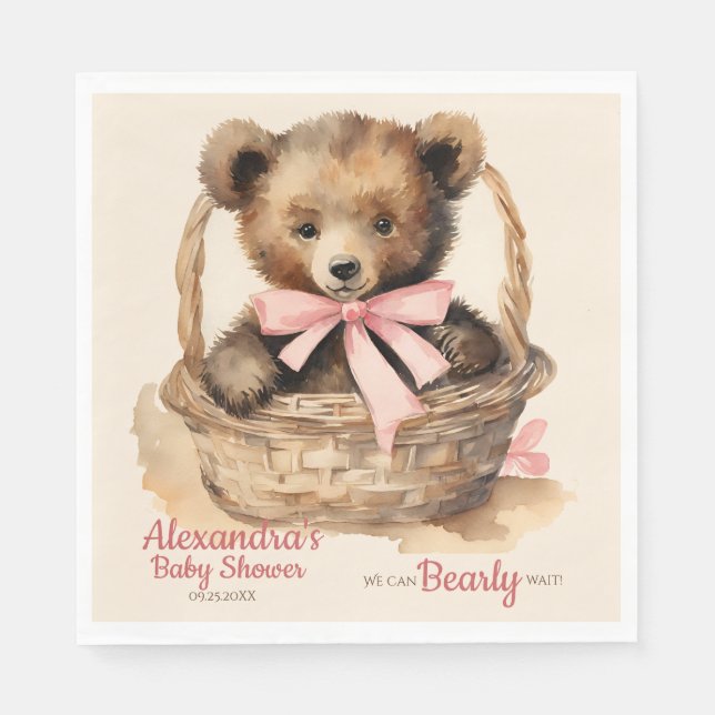 Baby Bear Cub Girls Babydusche Serviette (Vorderseite)