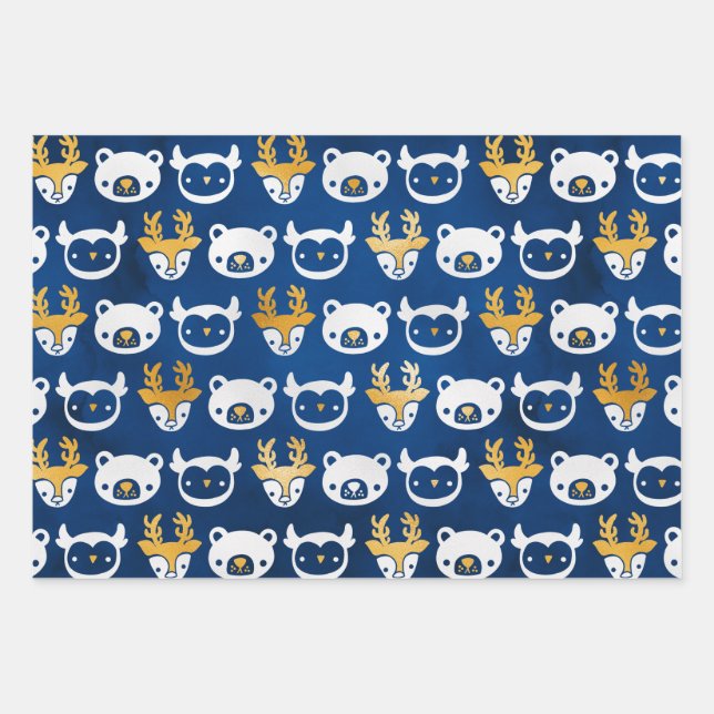Baby Bear, Deer & Owls Geschenkpapier Set (Vorderseite)