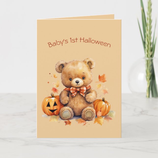 Baby Bear First Halloween Gruß Feiertagskarte (Vorderseite)