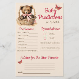 Baby Bear Girl Baby Predictions Karte