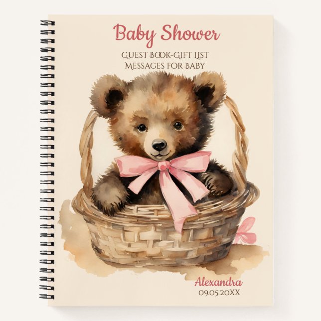 Baby Bear Girl Baby Shooting Guest Gift List Notizbuch (Vorderseite)