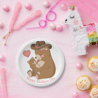 Baby Bear Happy Mother Day Pappteller