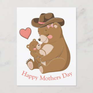 Baby Bear Happy Mother Day Postkarte