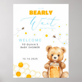 Baby Bear & Honey Girl, Boy Baby Dusche Willkommen Poster