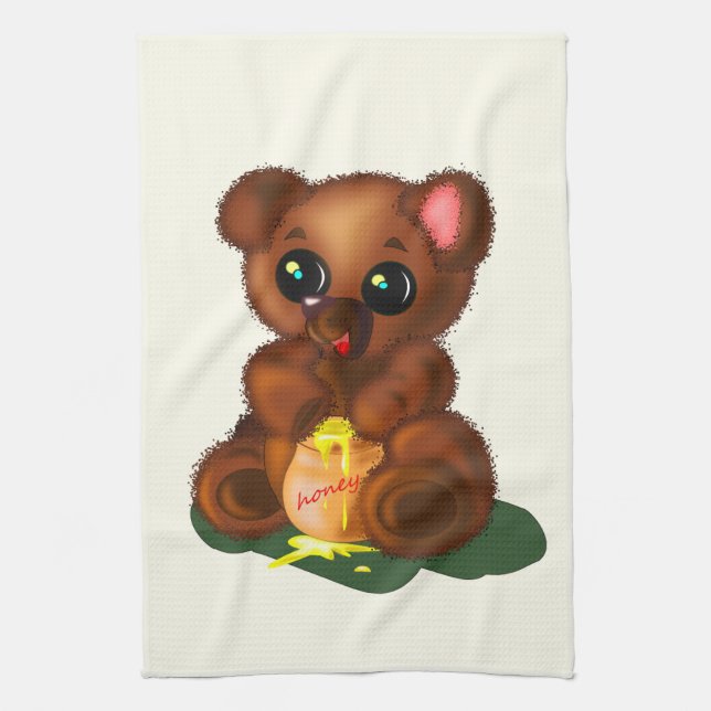 Baby Bear Kitchen Handtuch Ihre Farben - Text (Vertikal)