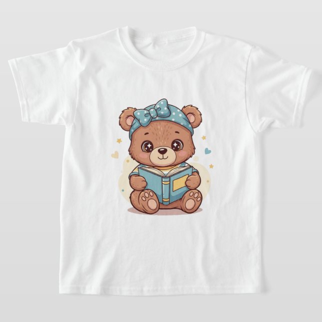 Baby Bear Lesen eines Buches T-Shirt (Ablage )