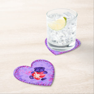 Baby Bear mit Heart Geschenkpapier Untersetzer