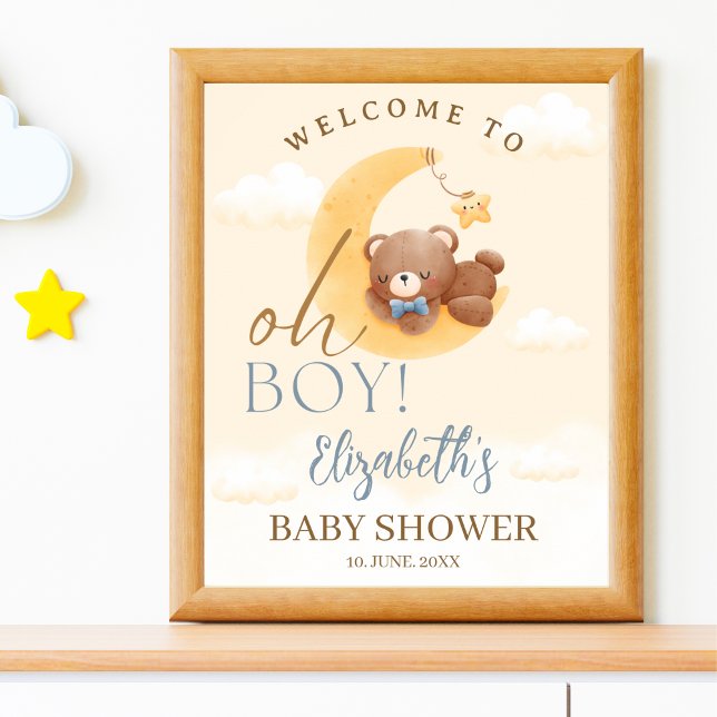 Baby Bear on the Way! Boy Baby Shower Poster (Von Creator hochgeladen)