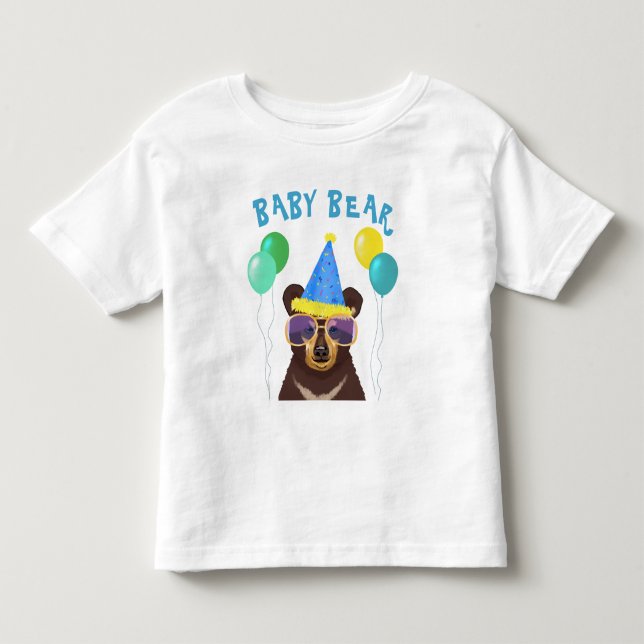 Baby Bear Personalized Name Birthday Kleinkind T-shirt (Vorderseite)