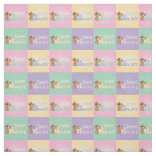 Baby-Bear-Quadrate  Pastellfarben Stoff