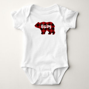 Baby Bear - rot und schwarz kariert Baby Strampler