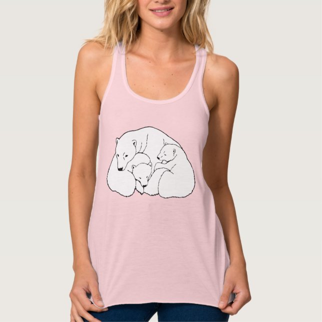 Baby Bears Art Tank Top Womens Wildlife Art Shirts (Vorderseite)