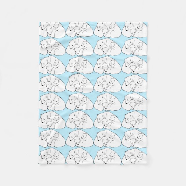 Baby Bears Blanket Polar Bear Art Fleece Blanket (Vorderseite)