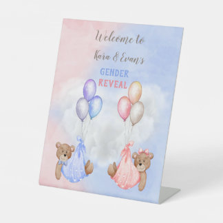 Baby Bears Geschlecht Tafelschild Rosa Blau Sockelschild