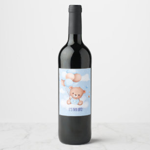 Baby Bears Twin Baby Dusche Weinetikett