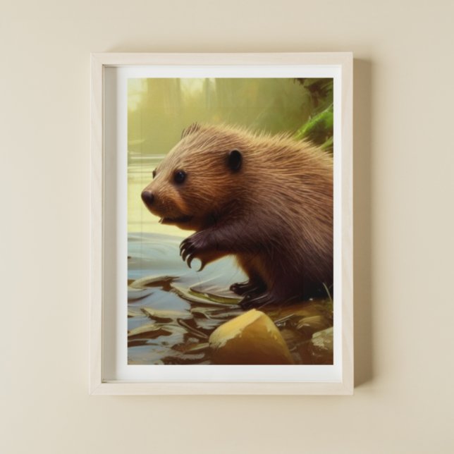 Baby Beaver Wildlife Portrait Poster (Von Creator hochgeladen)