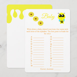 Baby Bee   ABC Baby Shooting Game Card Flyer Einladung