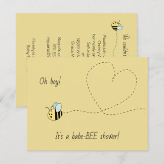 Baby Bee Boy Shower Einladung