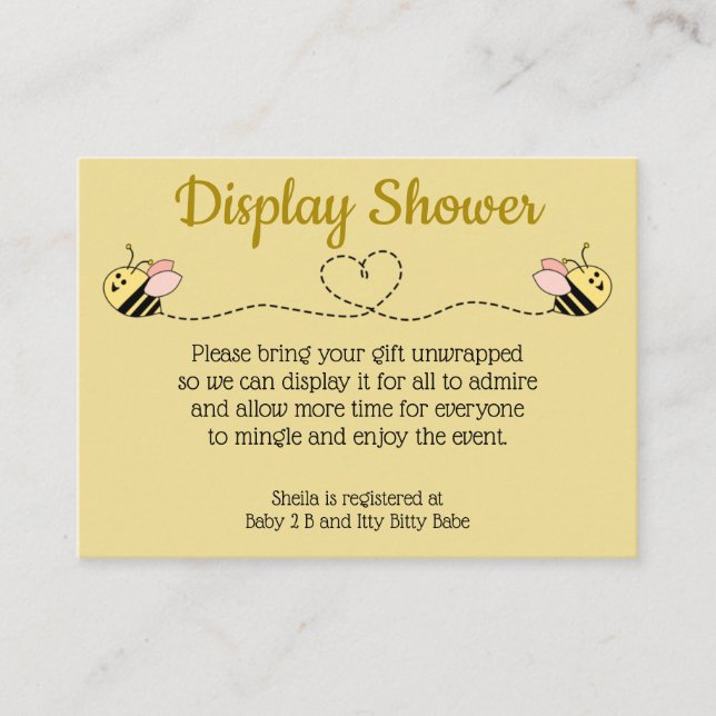 Baby Bee Girl Twins Enclosure Card Begleitkarte (Vorderseite)