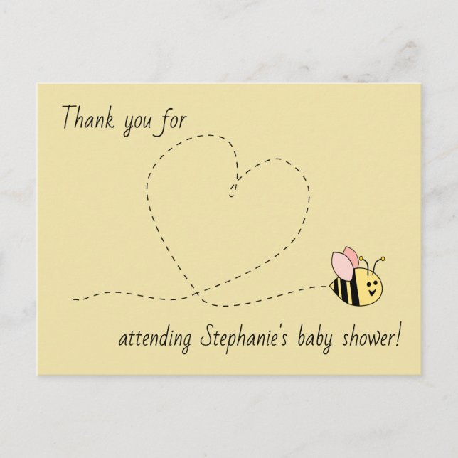 Baby Bee Girl Vielen Dank Postkarte (Vorderseite)