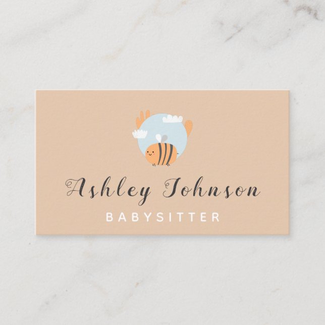 Baby Bee Illustration Babysitter Kinderbetreuung T Visitenkarte (Vorderseite)