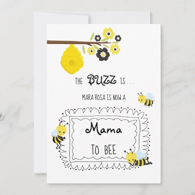 *~* Baby Bee MAMA À BEE Baby shower Invitation (Devant)