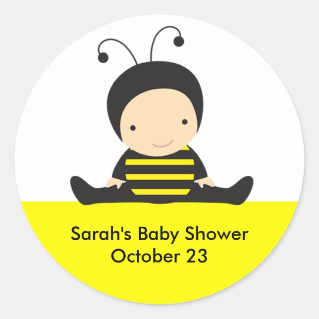 Baby Bee Shower Stickers (Vorderseite)
