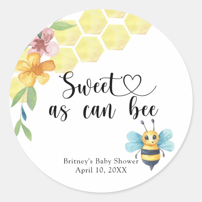 Baby Bee - süß wie Biene Runder Aufkleber (Vorderseite)