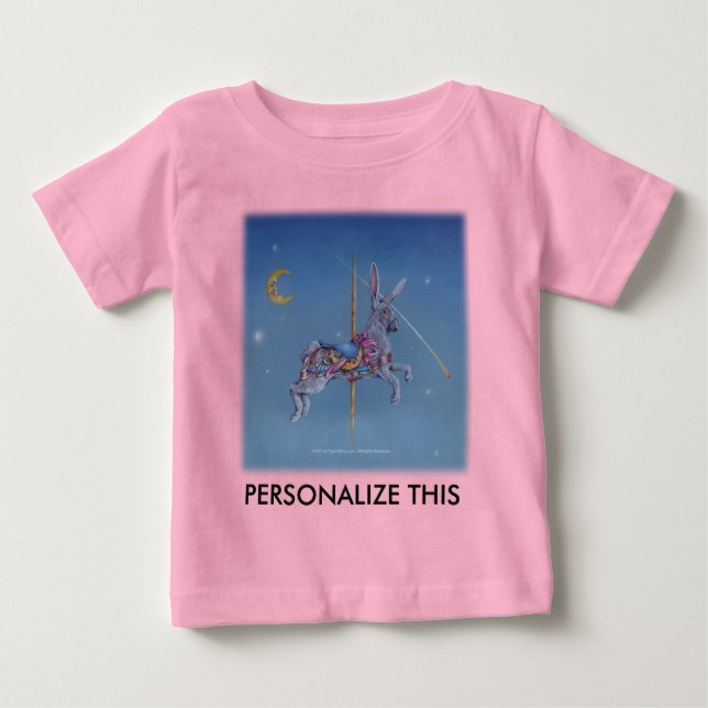 Baby Bekleidung - Kosmisches Kaninchen-Karussell Baby T-shirt (Vorderseite)