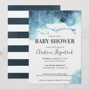 Baby Beluga Babyparty-Einladung Einladung