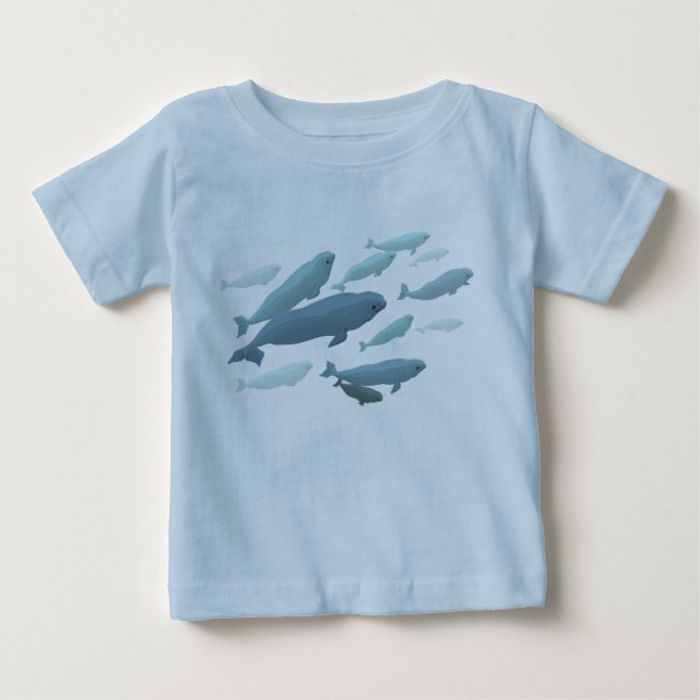 Baby Beluga Whale T - Shirt Niedlich Wal Art (Vorderseite)