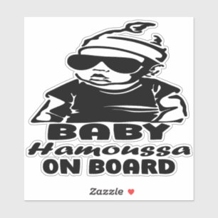 Baby Benutzerdefinierter Name an Bord - Baby Hamou Aufkleber