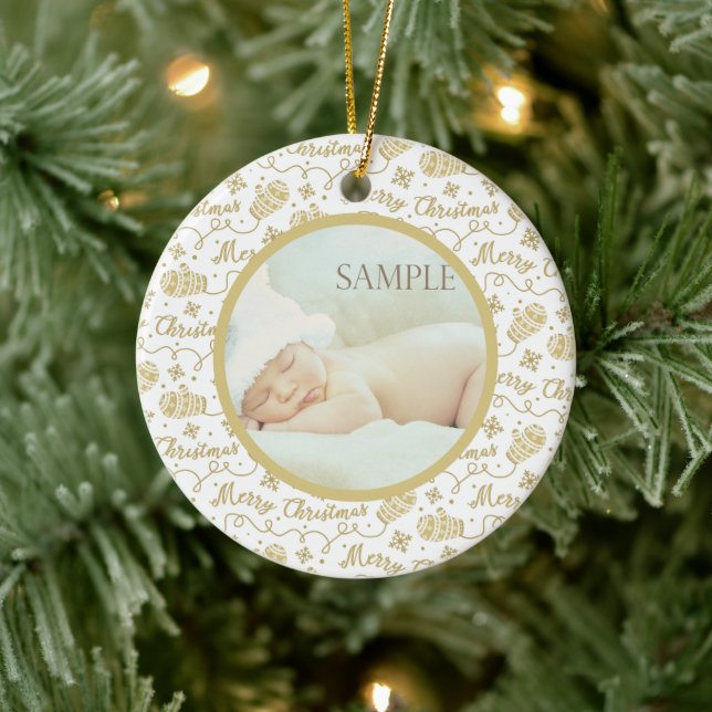 Baby Best Gift je Foto Vorlage Keramik Ornament (Baum)