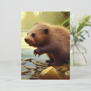 Baby-Biber-Wildnis-Porträtkarte Karte