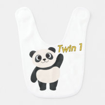 Baby BibTwin 1 neugeborenes Zwilling süße Panda-Bi
