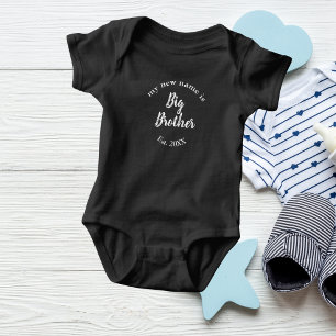 Baby Big Brother Est Jahr White Geschwister Reveal Strampler