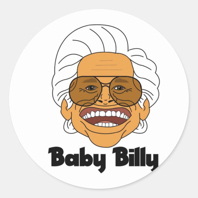 Baby Billy Runder Aufkleber (Vorderseite)