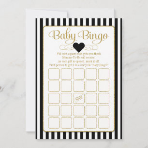 Baby Bingo Black Gold Baby Showkarten